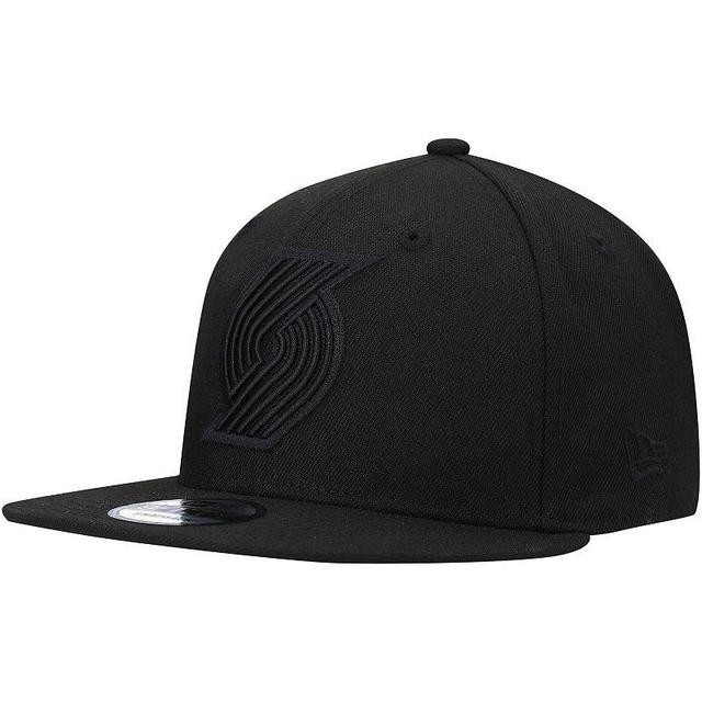 Mens New Era Portland Trail Blazers Black 9FIFTY Snapback Hat Product Image