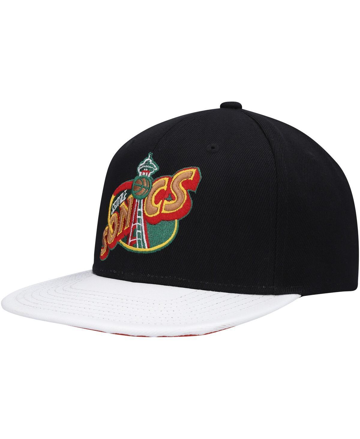 Mens Mitchell & Ness Black Seattle SuperSonics Hardwood ClassicsWear Away VisorSnapback Hat - Black Product Image