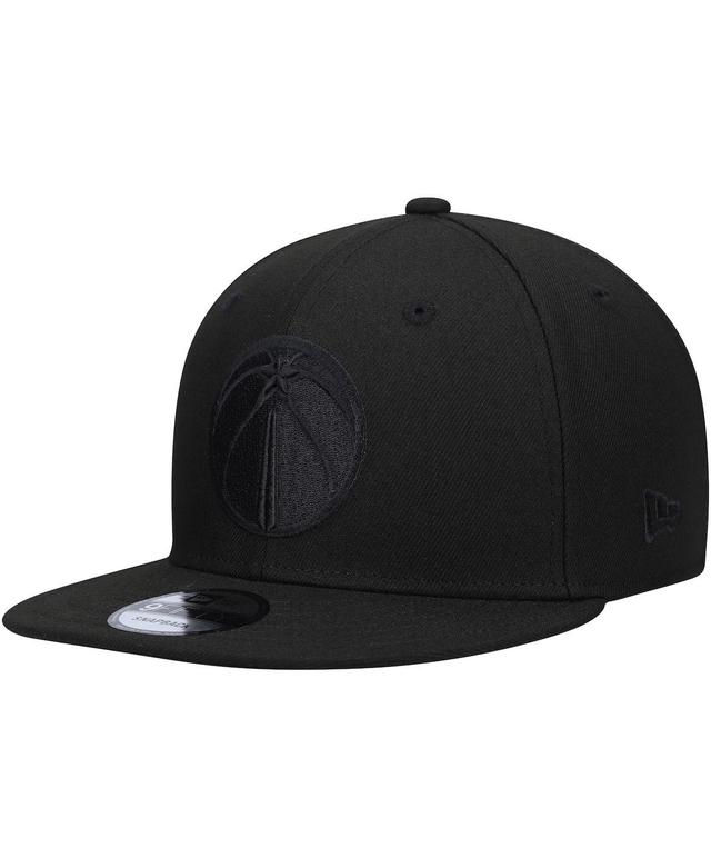 Mens New Era Washington Wizards Black On Black 9FIFTY Snapback Hat Product Image