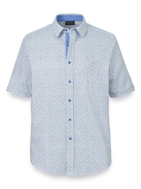 Cotton Button Front Polo - Light Blue/white Product Image