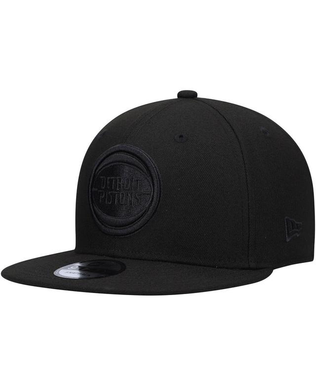 Mens New Era Detroit Pistons Black 9FIFTY Snapback Hat - Black Product Image