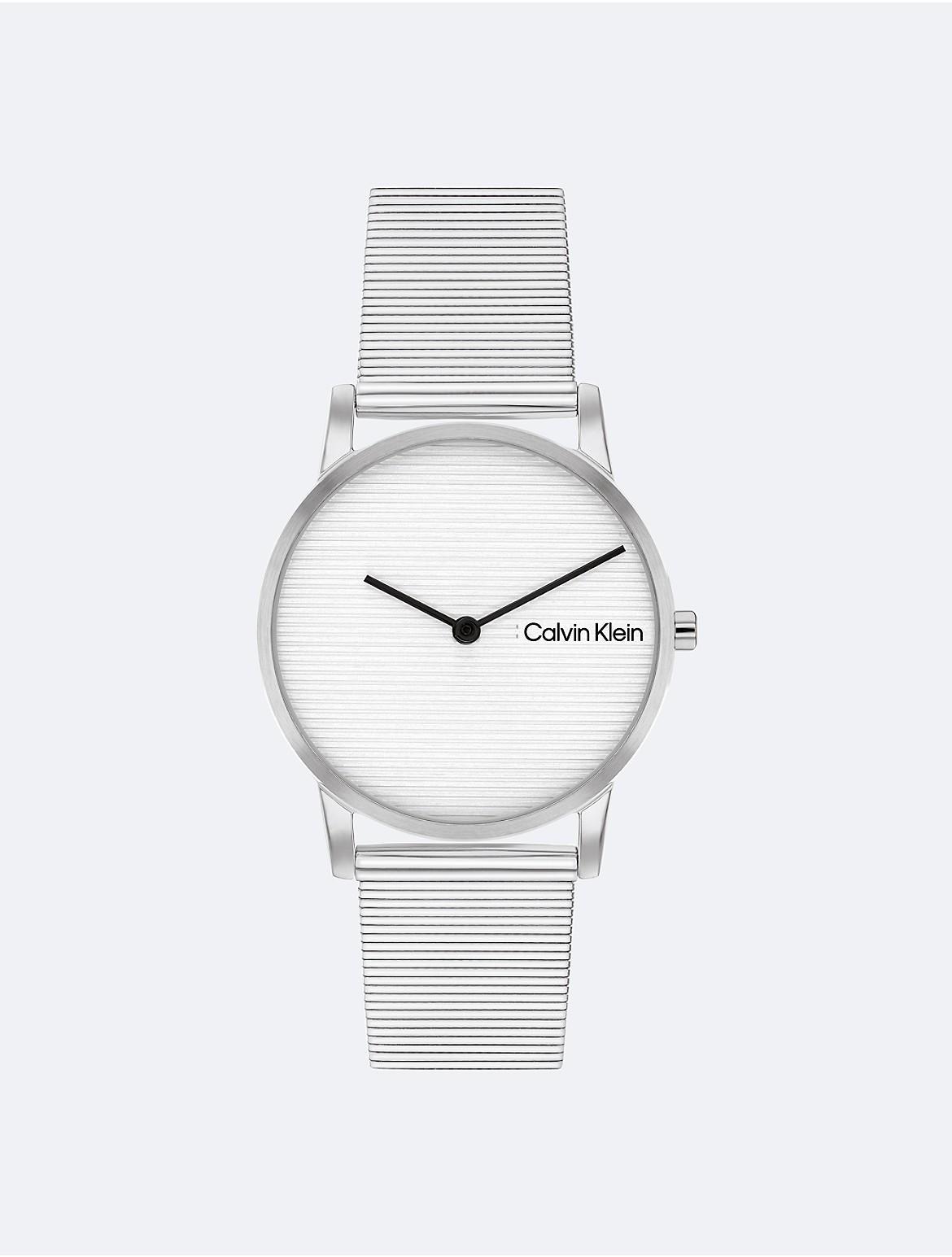 Calvin Klein Womens Ck Feel Stainless Steel Mesh Watch 30mm - Silver Product Image