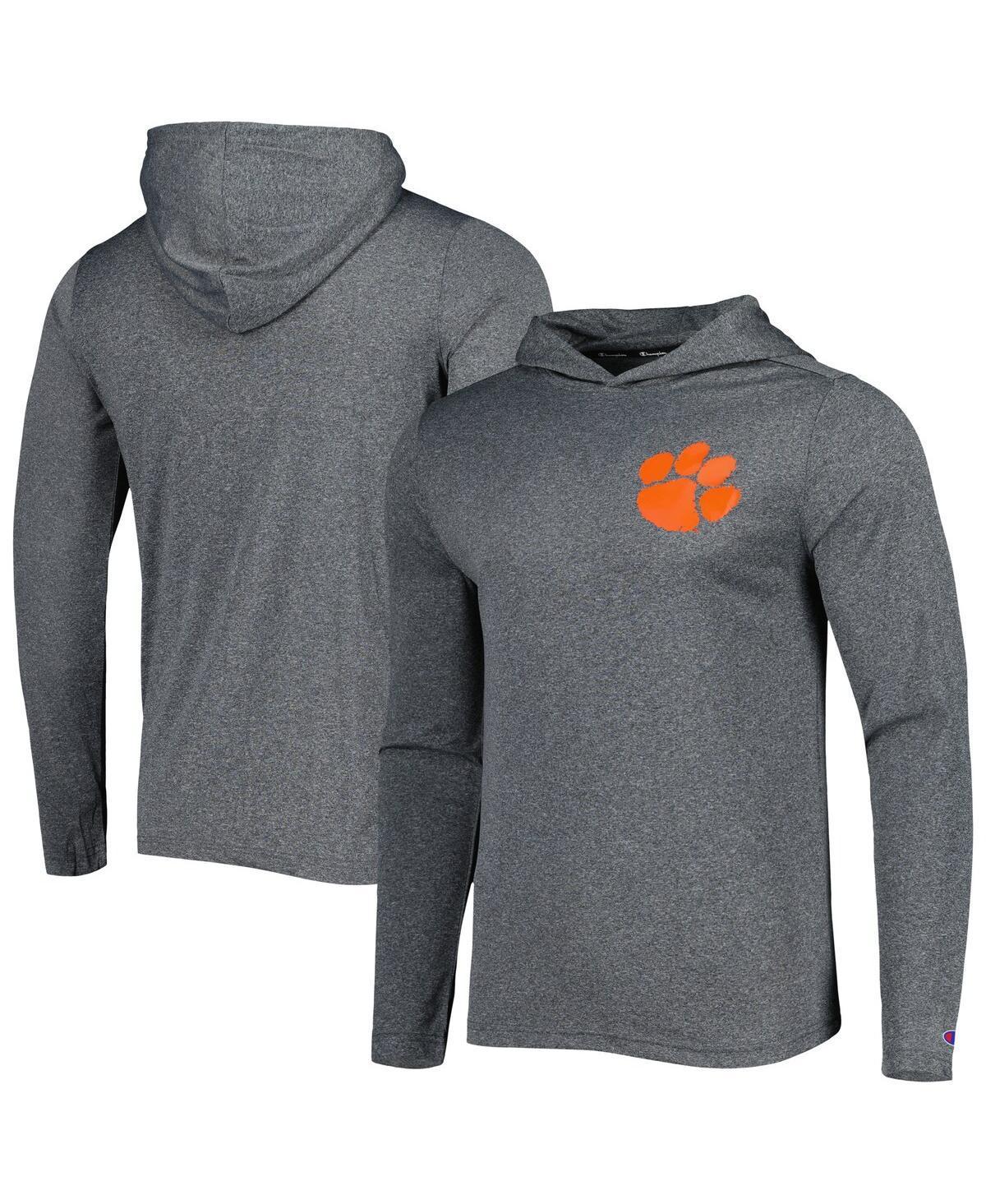 Mens Champion Gray Clemson Tigers Hoodie Long Sleeve T-Shirt Product Image