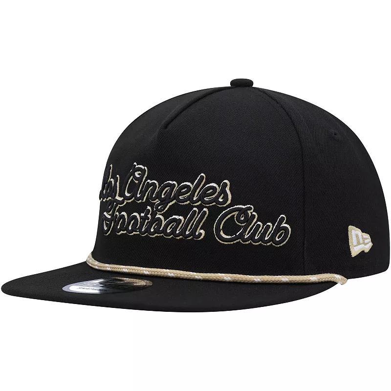 Mens New Era Black Lafc Script Golfer Adjustable Hat Product Image