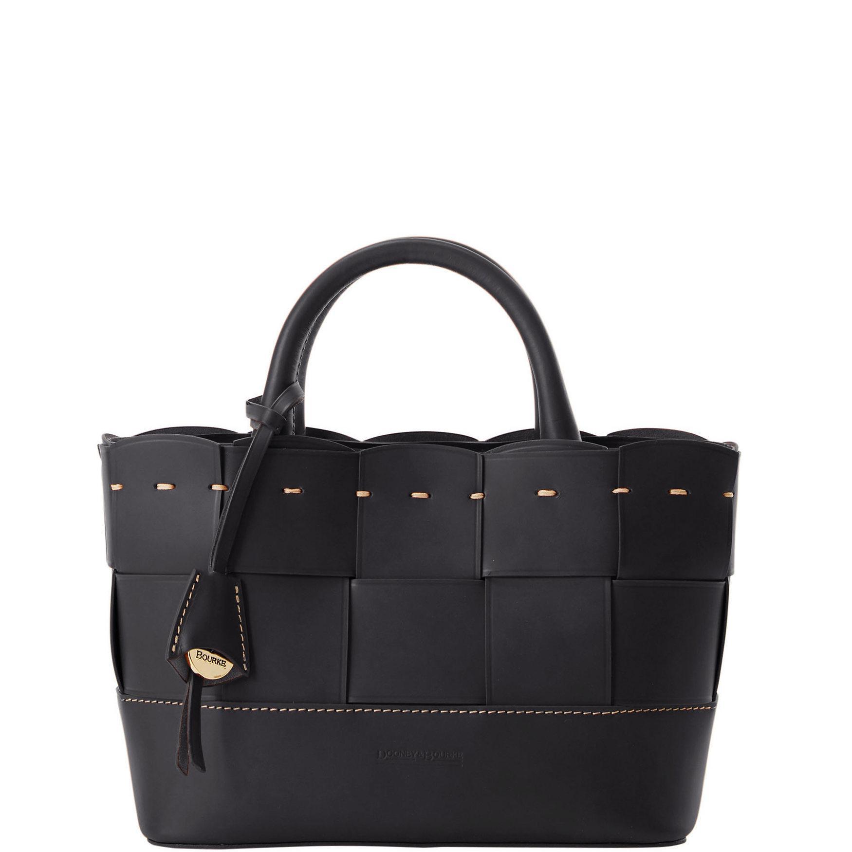 Dooney & Bourke Womens Alto Small Woven Leather Shopper Bag in Black Product Image