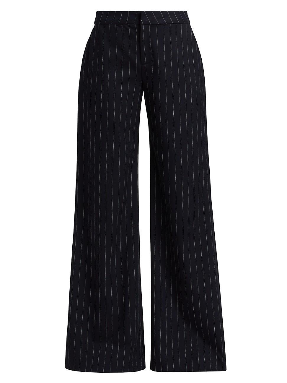 Womens Allanah Pinstripe Mid-Rise Straight-Leg Pants product image