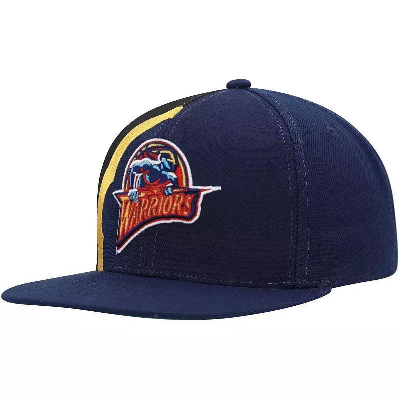 Mens Mitchell & Ness Navy Golden State Warriors Hardwood Classics Retroline Snapback Hat Product Image