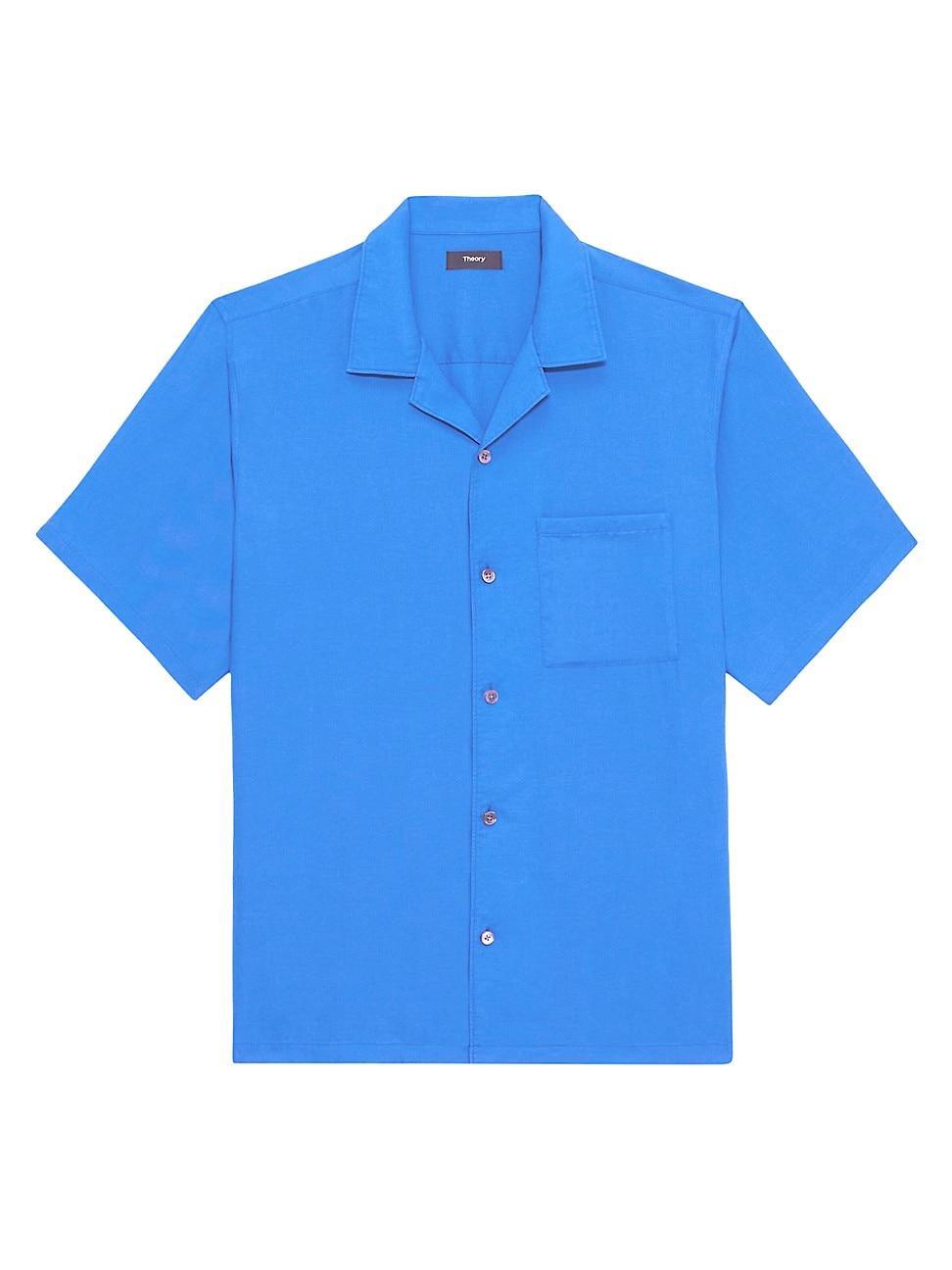 Theory Noll Short Sleeve Lyocell Button-Up Camp Shirt Product Image