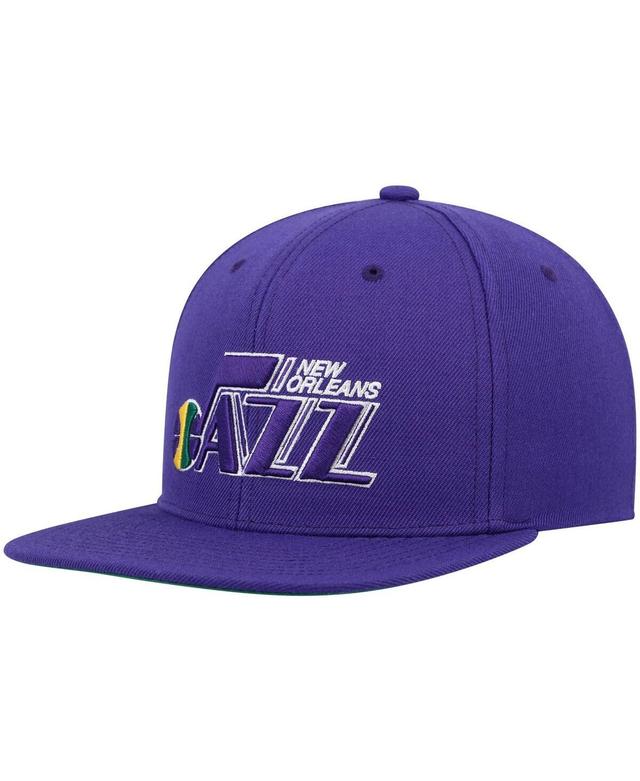 Mens Mitchell & Ness Purple New Orleans Jazz Hardwood Classics Team Ground 2.0 Snapback Hat Product Image