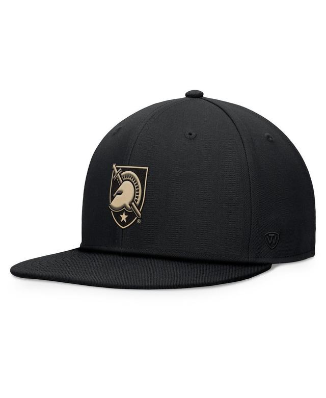 Top of the World Mens Black Army Black Knights Fundamental Snapback Hat - Black Product Image