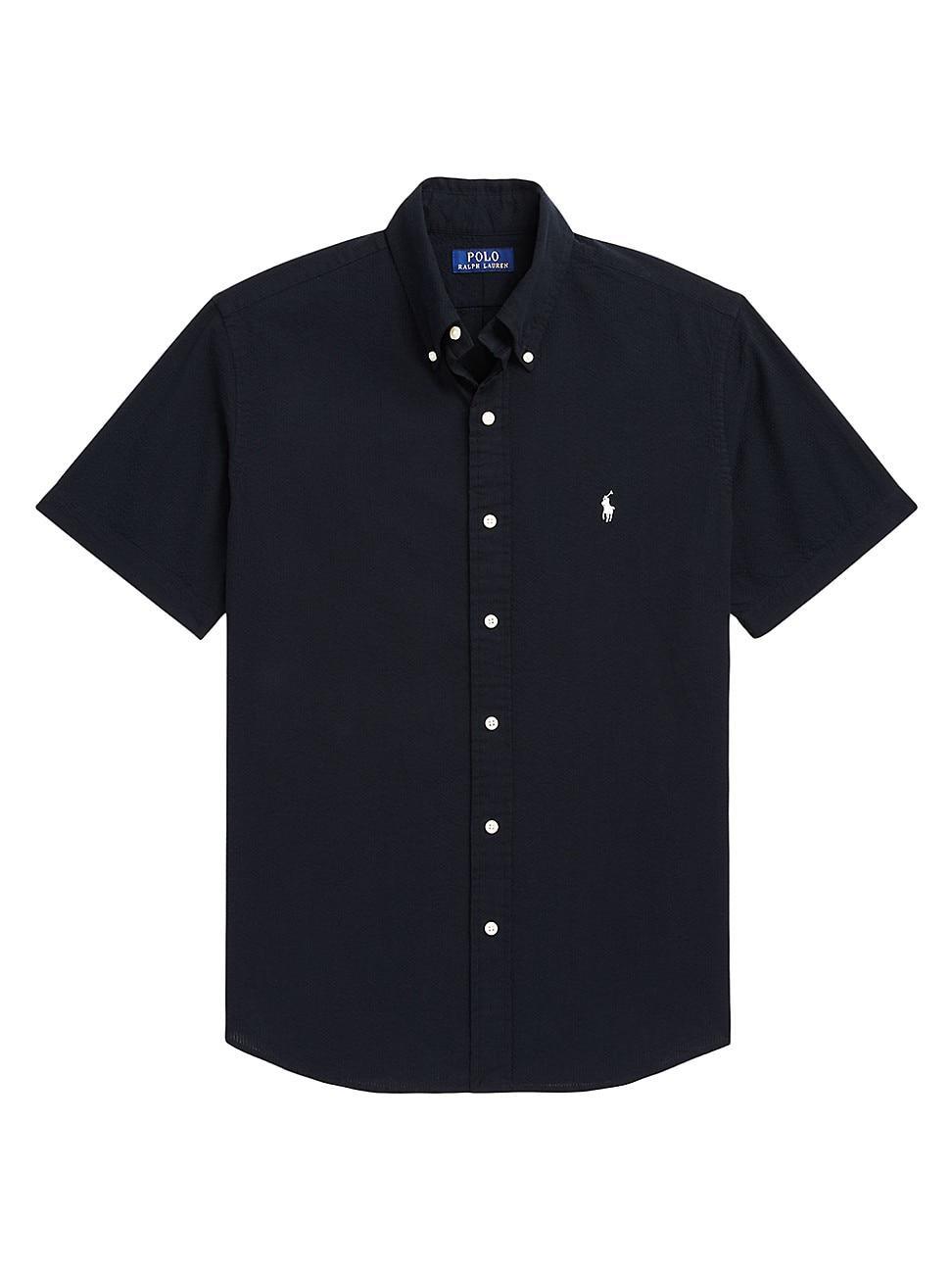 Polo Ralph Lauren Classic Fit Seersucker Shirt (Dark Indigo) Men's Clothing Product Image