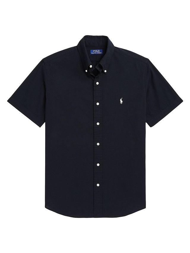 Mens Classic-Fit Cotton Seersucker Short-Sleeve Shirt Product Image