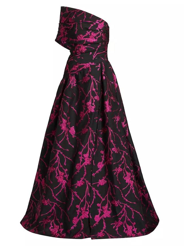 Floral Fil Coupé One-Shoulder Gown Product Image