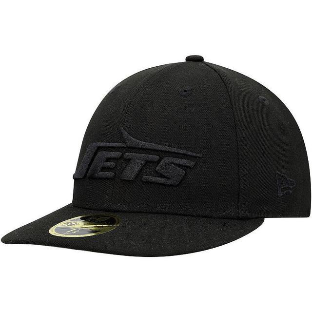 Mens New Era Black New York Jets Wordmark Black Low Profile 59FIFTY II Fitted Hat Product Image