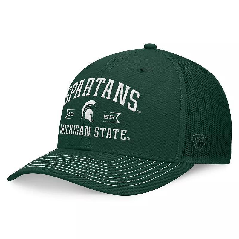 Mens Top of the World Green Michigan State Spartans Carson Trucker Adjustable Hat Product Image