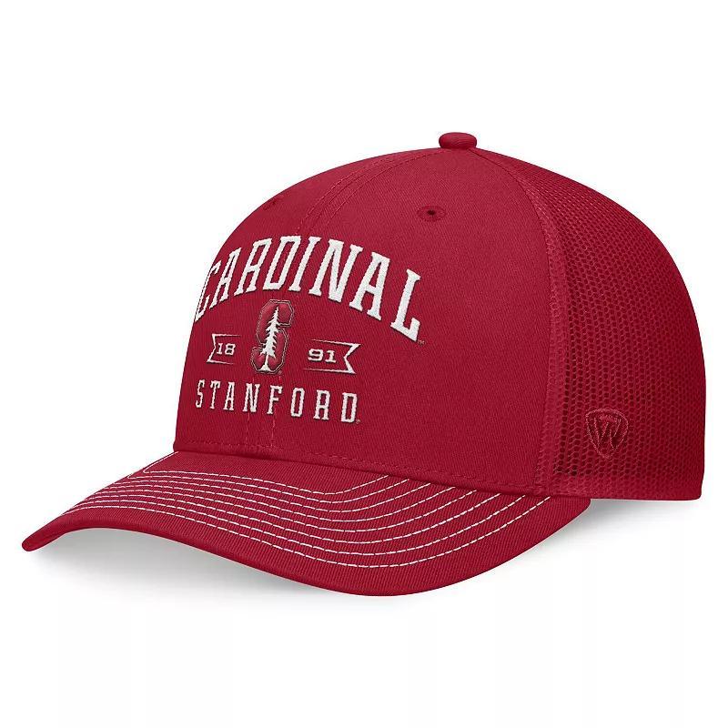 Mens Top of the World Cardinal Stanford Cardinal Carson Trucker Adjustable Hat Product Image