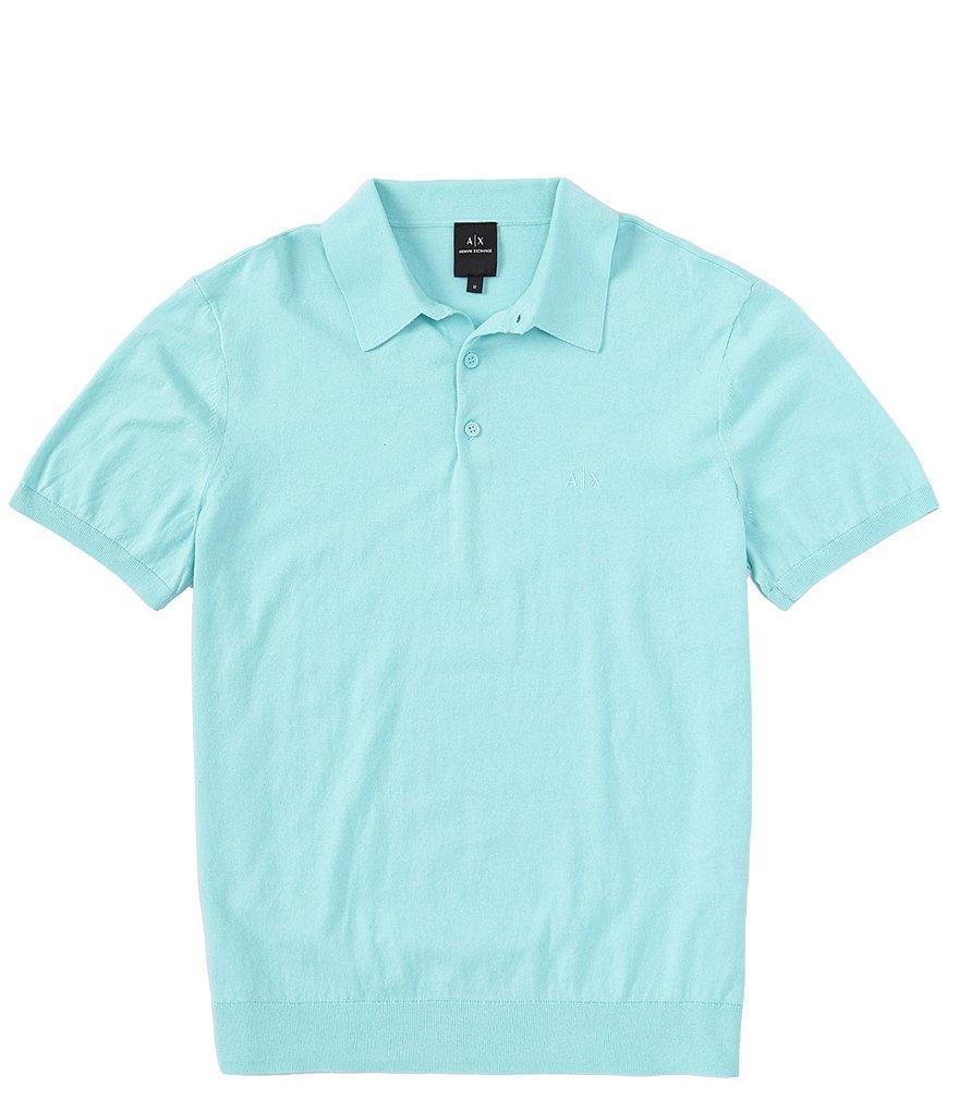 Armani Exchange Cotton Knit Short Sleeve Polo Shirt Product Image