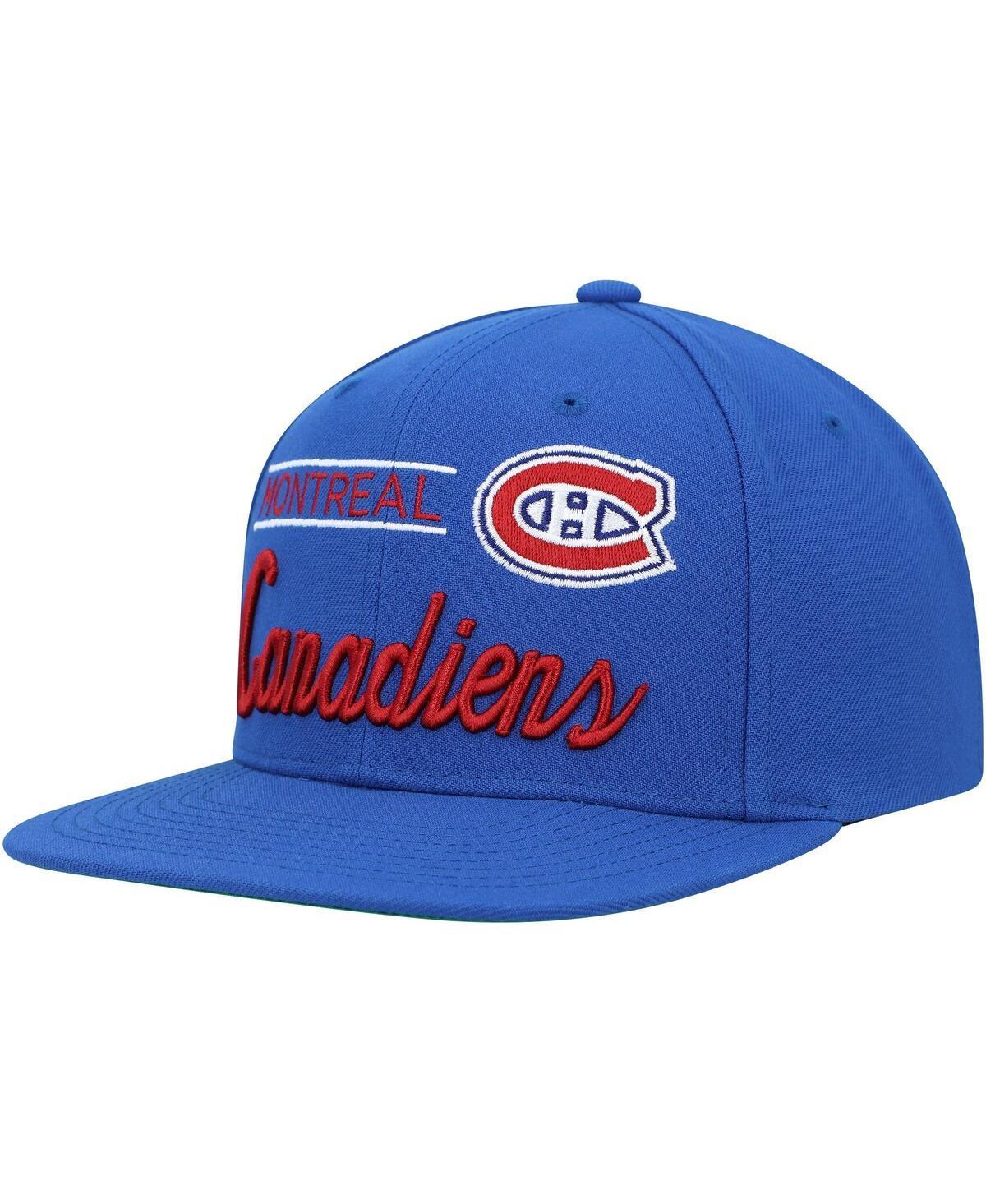 Mens Mitchell & Ness Blue Montreal Canadiens Retro Lock Up Snapback Hat Product Image