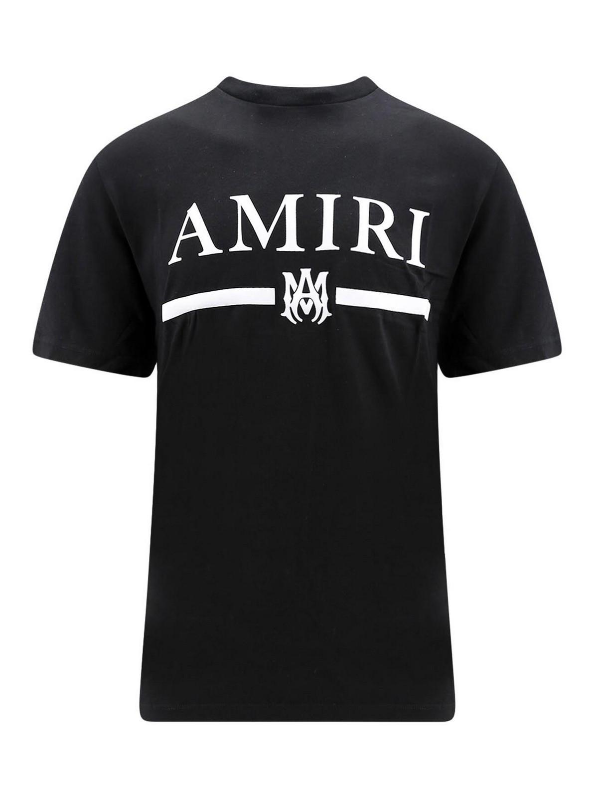 Cotton T-shirt With Frontal Logo In Black Product Image