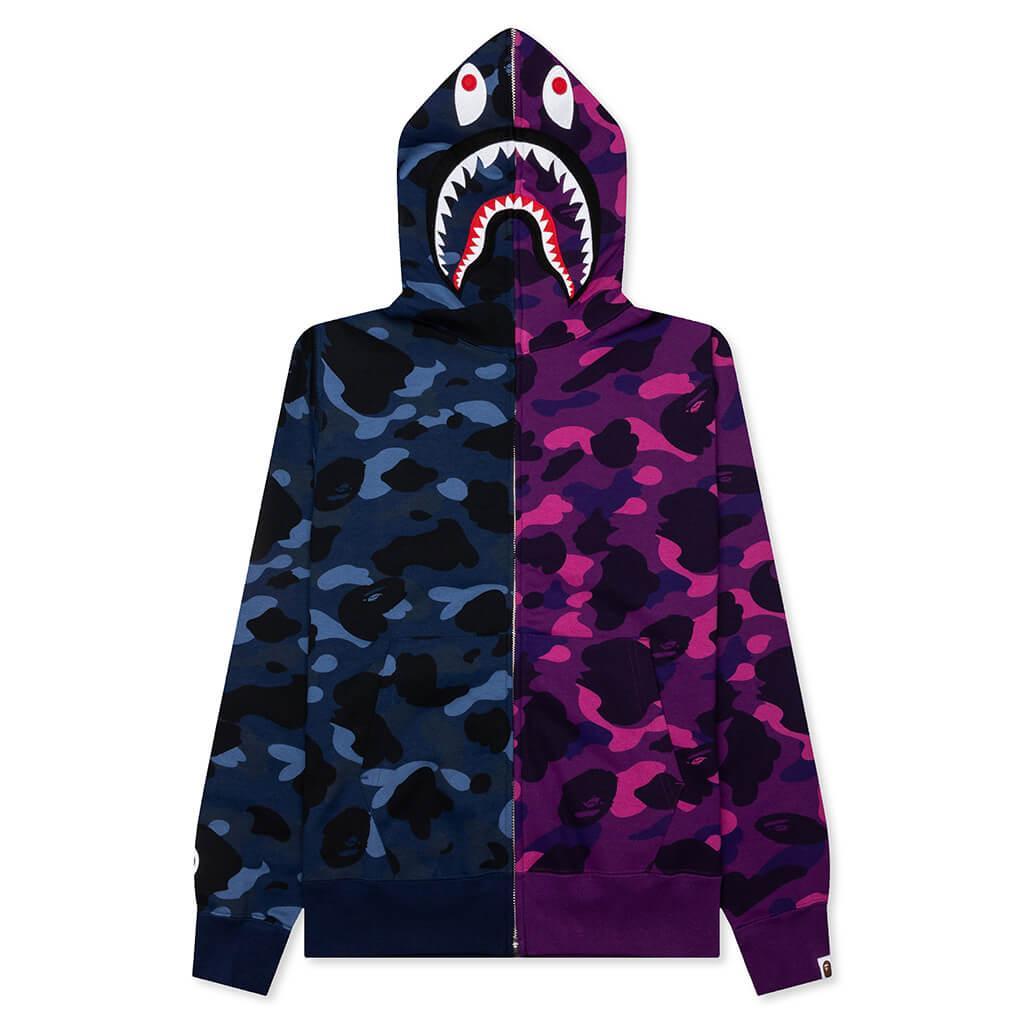 Color Camo Separate Shark Full Zip Hoodie - Multi Male Product Image