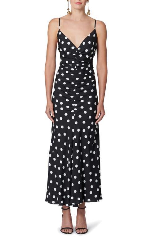 Carolina Herrera Polka Dot Ruched Cocktail Dress Product Image