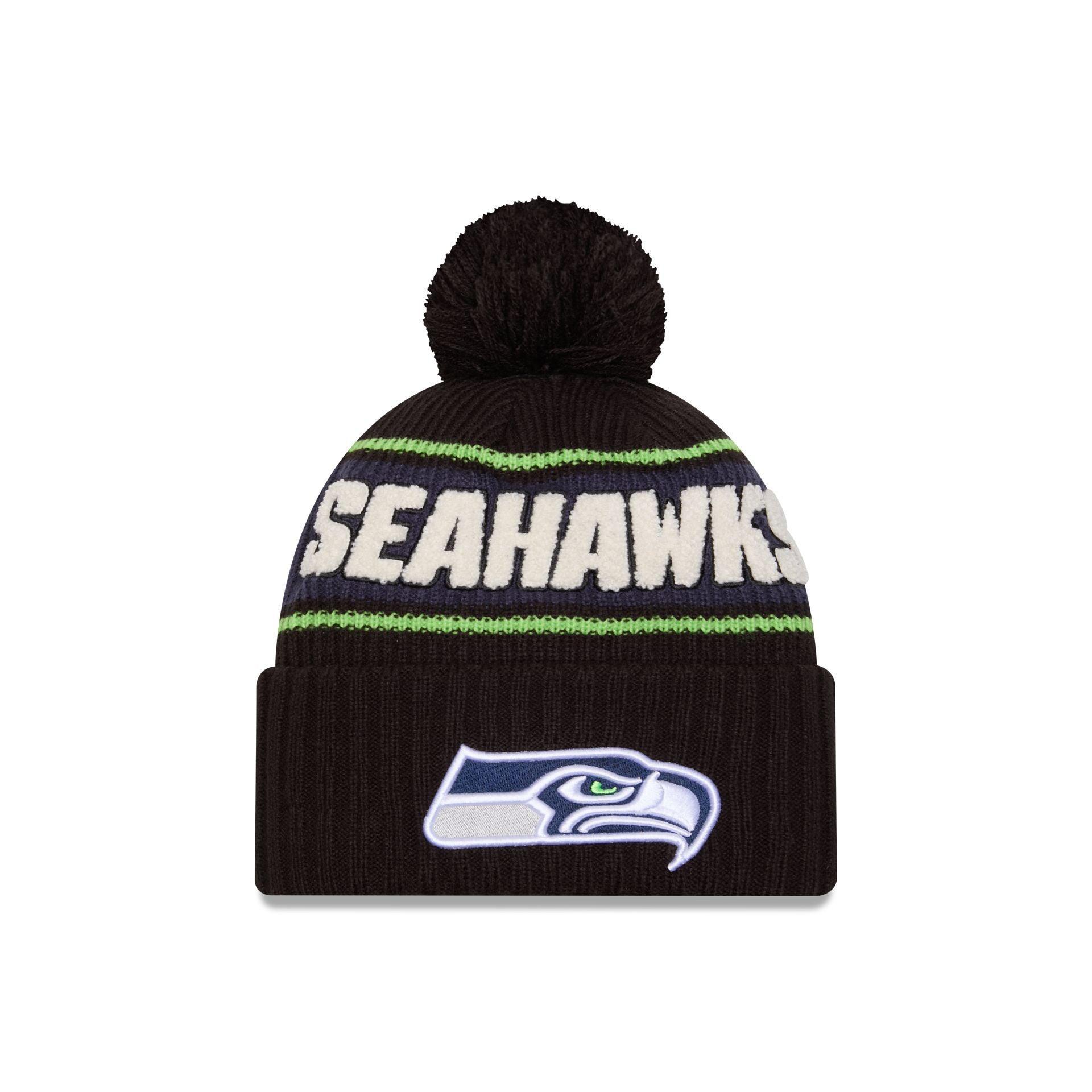 Seattle Seahawks 2024 Cold Weather Black Pom Knit Hat Male Product Image