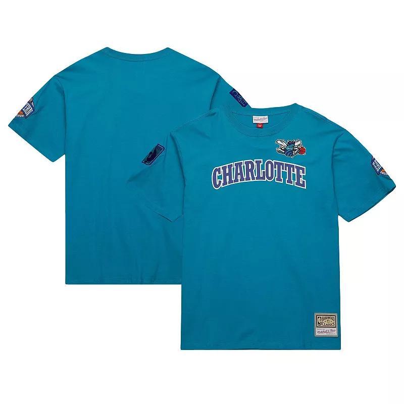 Mens Mitchell & Ness Teal Charlotte Hornets Hardwood Classics Nights Premium T-Shirt Product Image