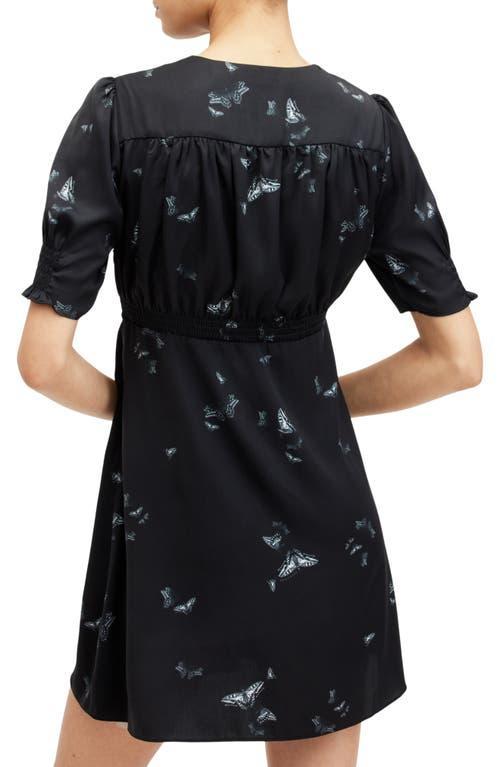 Demi Butterfly Print Satin Minidress In Agatha Black Product Image