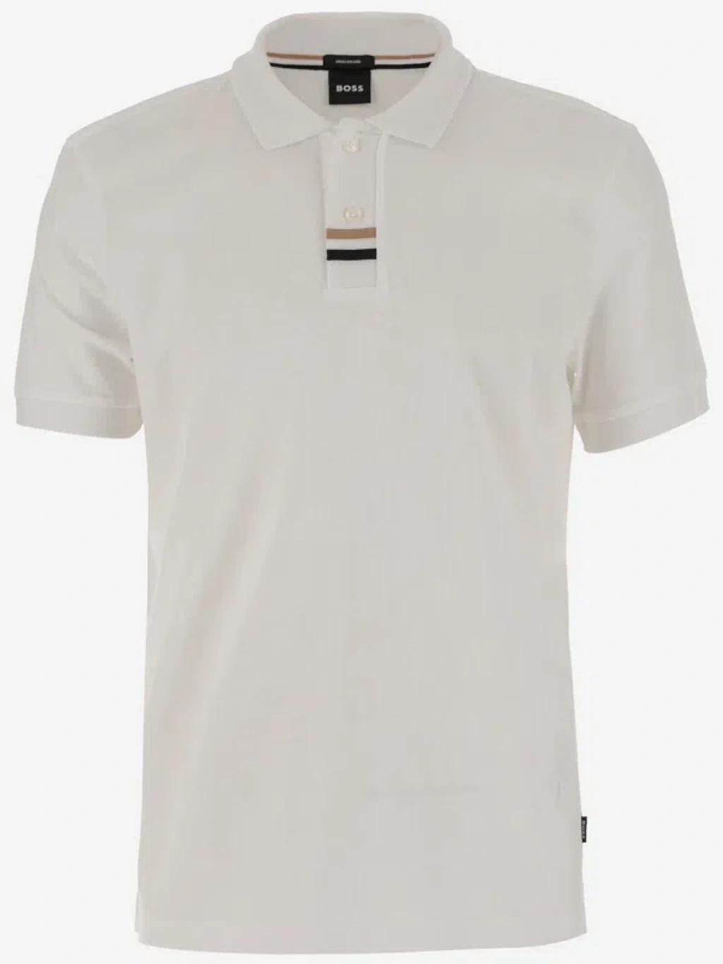 HUGO BOSS Cotton Polo In Beige Product Image