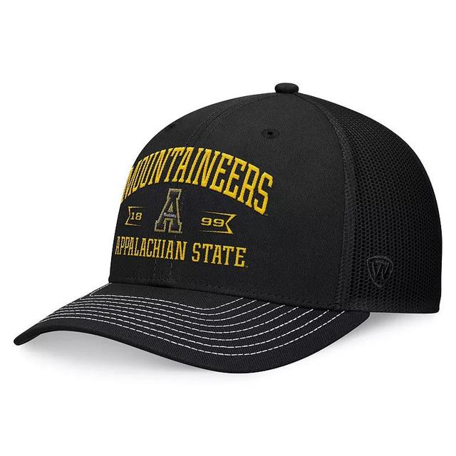 Mens Top of the World Black Appalachian State Mountaineers Carson Trucker Adjustable Hat Product Image