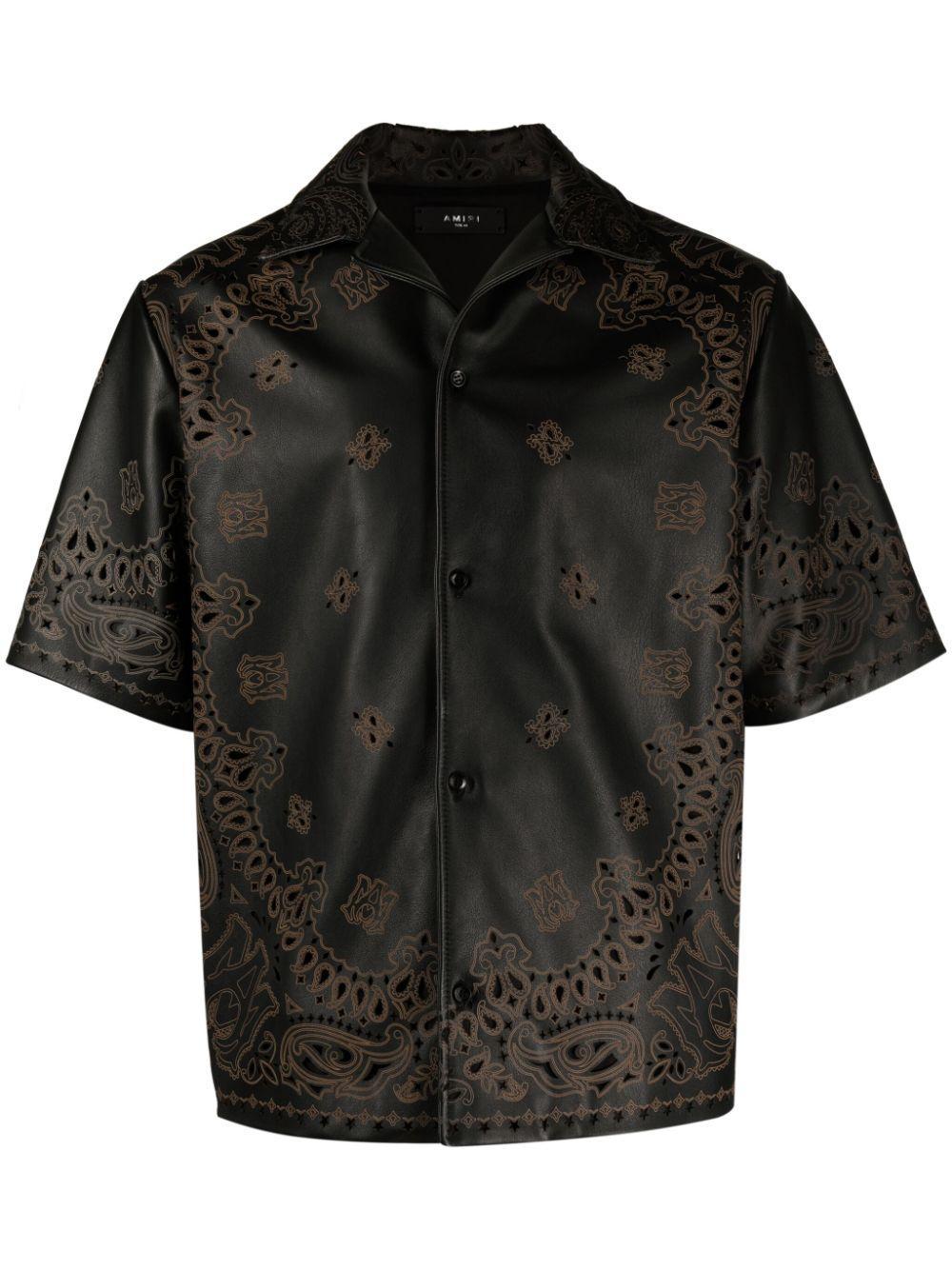 Bandana Leather Shirt In Black Product Image