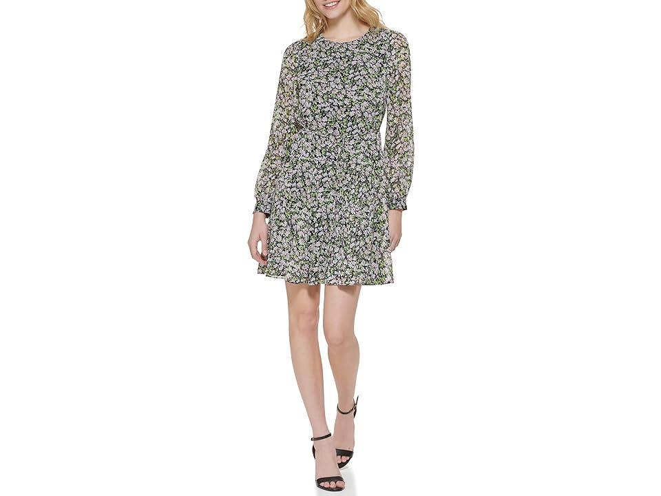 Tommy Hilfiger Long Sleeve Daisy Garden Chiffon Dress (Ballerina Pink ) Women's Dress product image