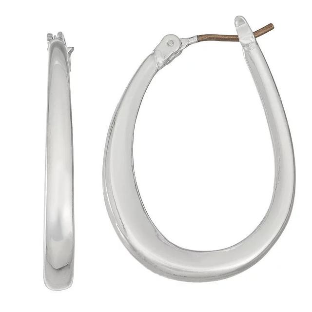 Napier Silver Tone 19.5 Millimeter Oval Hoop Earrings Product Image