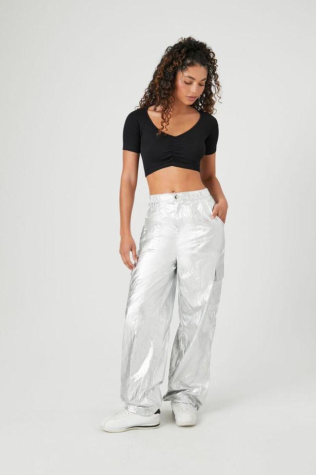 Metallic Cargo Pants | Forever 21 Product Image