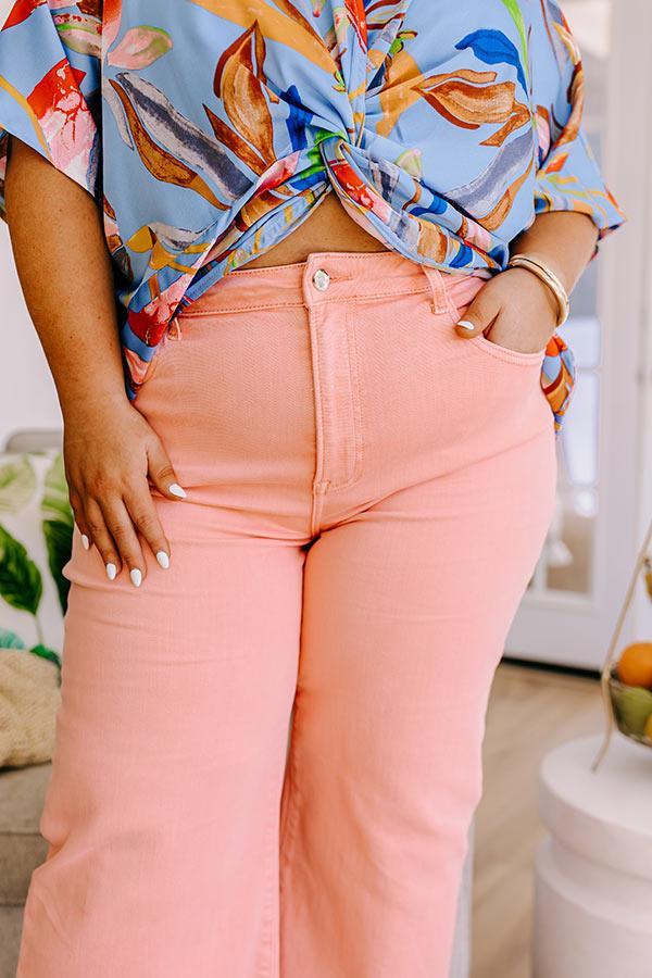 Risen Iris Midrise Wide Leg Jean in Pink Curves Product Image