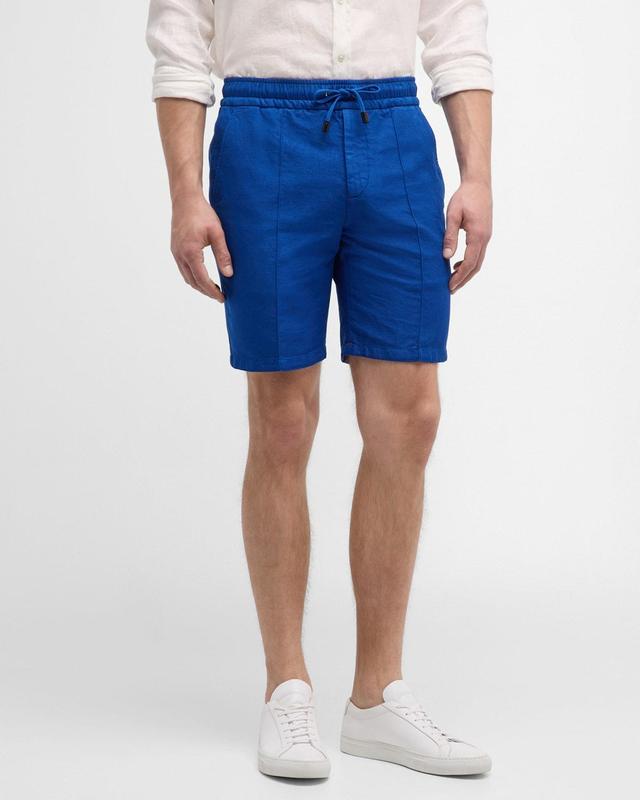 Mens Cotton-Linen Drawstring Shorts Product Image