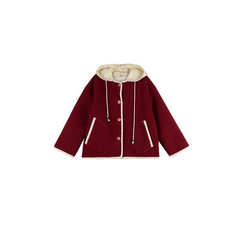 Plus Size Hooded Button-Up Jacket Product Image