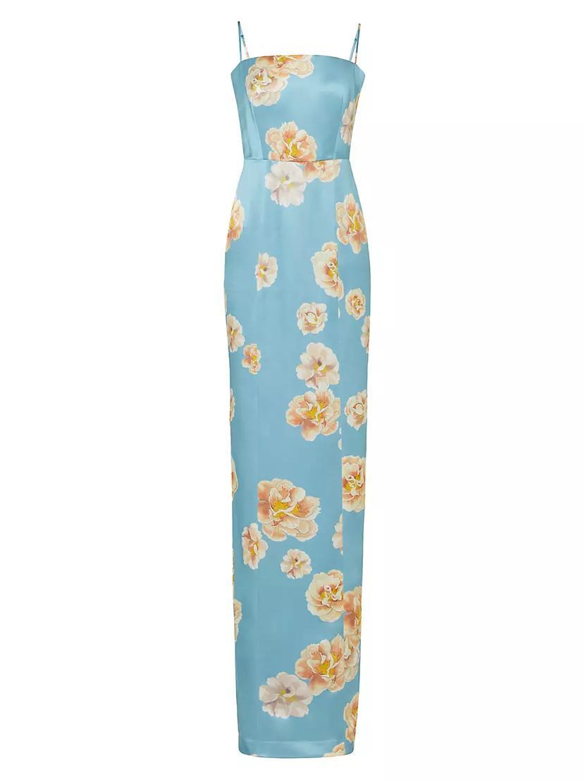 Sofia Satin Floral Maxi Dress Product Image