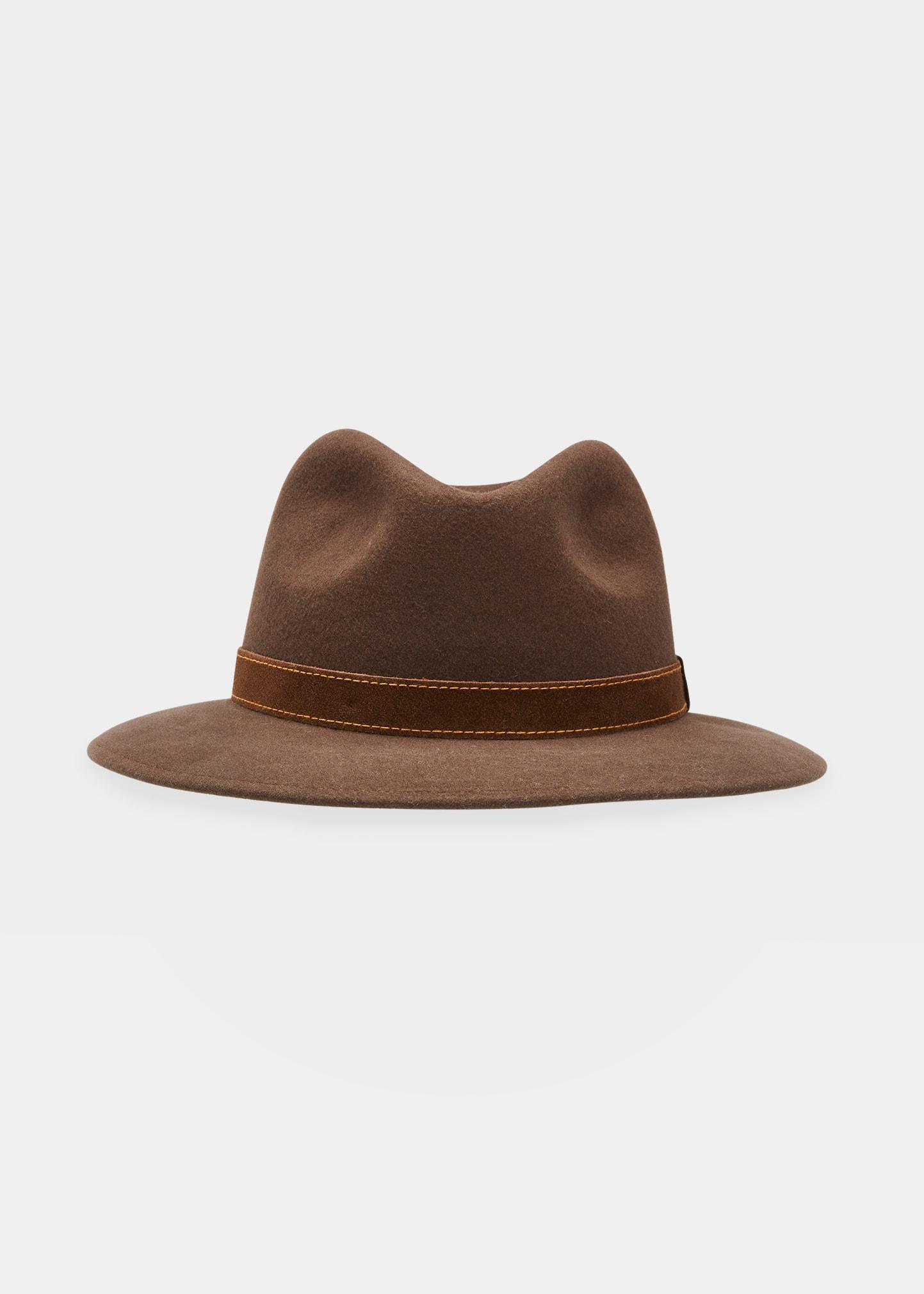 Mens Alessandria Leather-Band Wool Fedora Hat Product Image