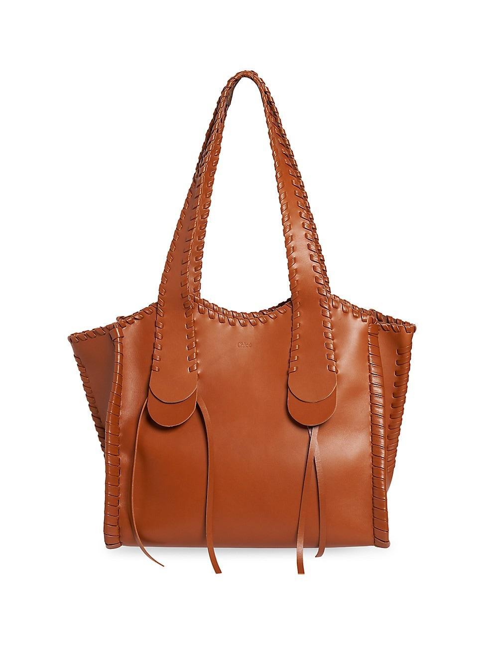 Womens Medium Mony Leather Tote Bag Product Image