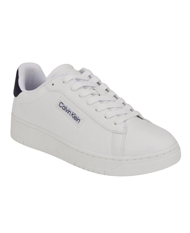 Calvin Klein Mens Horaldo Lace-Up Casual Sneakers - White Product Image