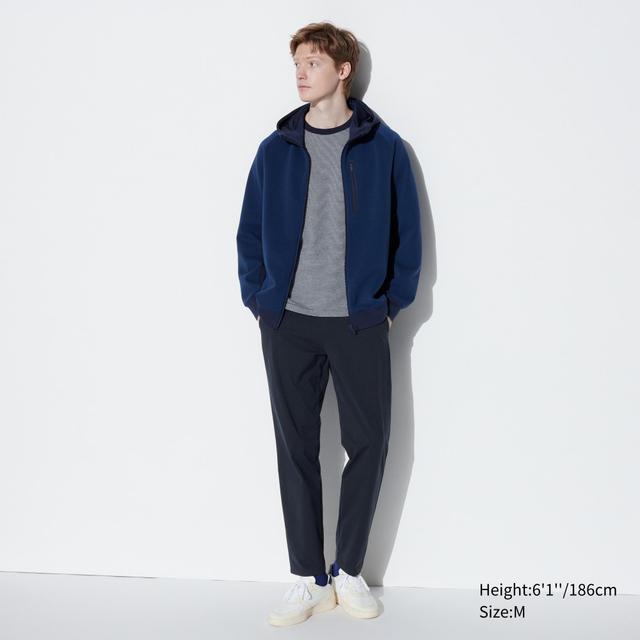 Mens Ultra Stretch Dry-Ex Tapered Pants with Moisture-Wicking Navy Small UNIQLO US Product Image