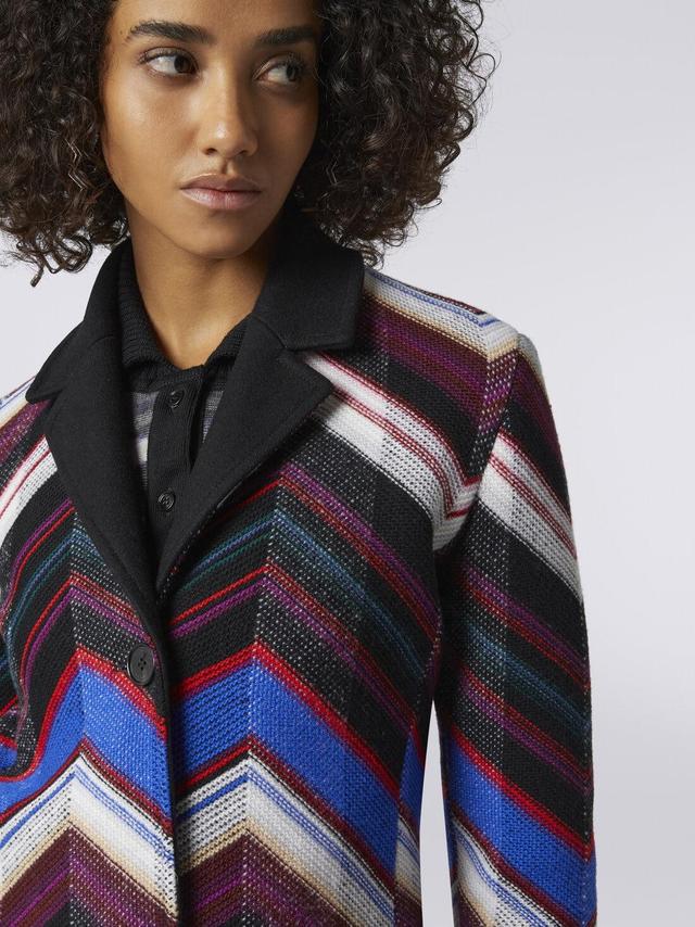 Wool coat with zigzag weave Multicoloured | Missoni Product Image