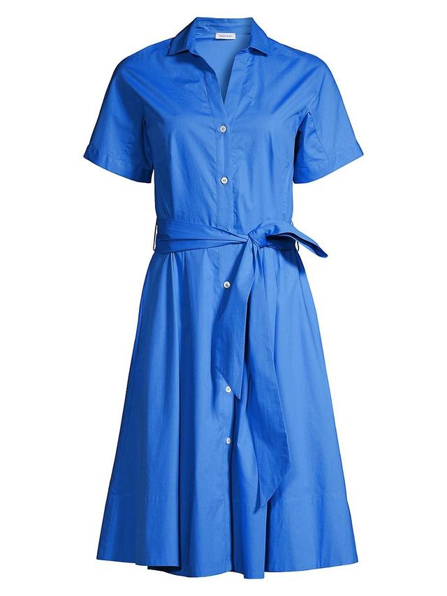 Womens Poplin Belted Midi Shirtdress Product Image