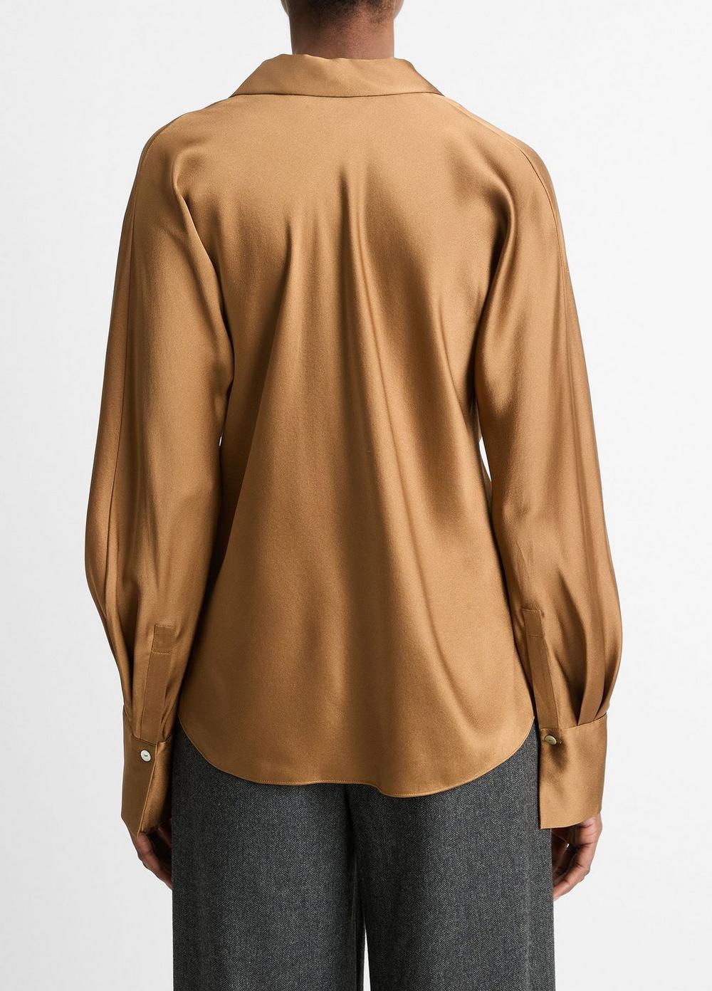 Silk Bias Long-Sleeve Blouse Product Image