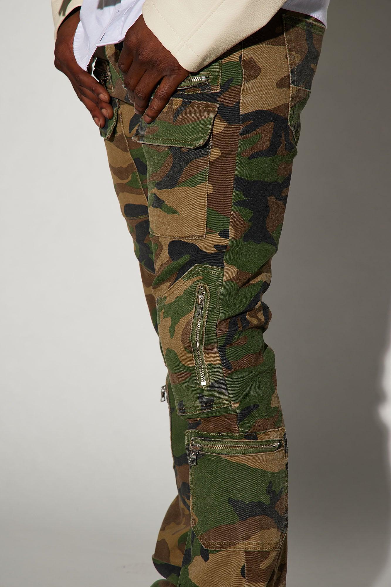 On The Rise Stacked Skinny Flare Jeans - Camouflage Product Image