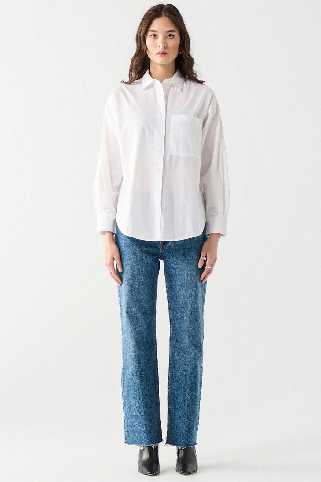 White Poplin Button Up Product Image