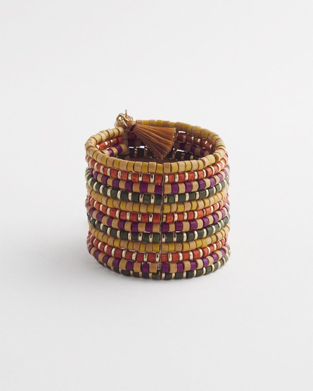 Multicolor Beaded Coil Cuff Bracelet   Chico's - Multicolor - Women Product Image