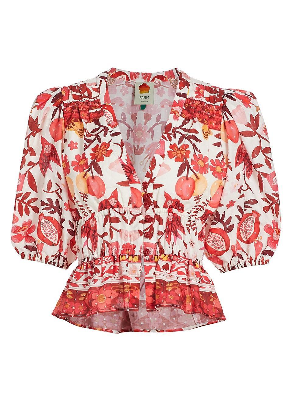 Womens Romantic Orchard Crop Blouse Product Image