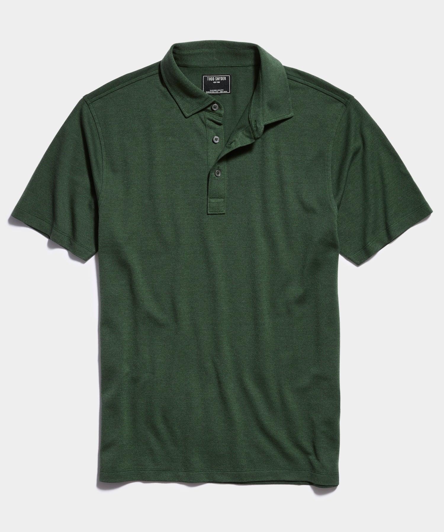 Fine Pique Polo in Olive Product Image